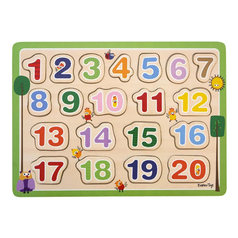 Træpuslespil med tal, 1-20