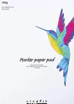 New Creativ Company Tuschblok A5 / 120 gr. - Hvid, 30 ark