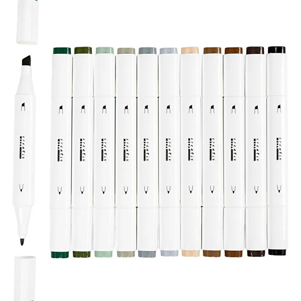 Creativ Company Twin Markers - Natur, 12 stk