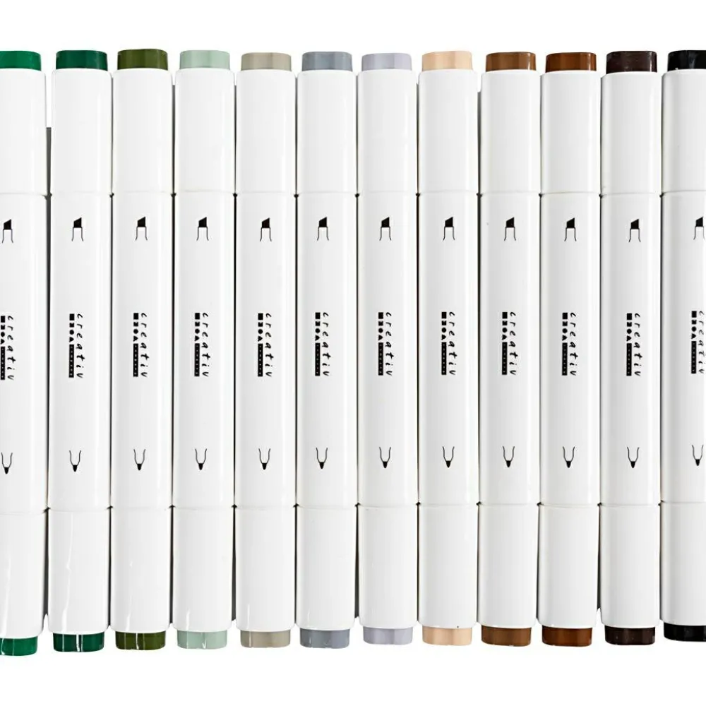 Creativ Company Twin Markers - Natur, 12 stk