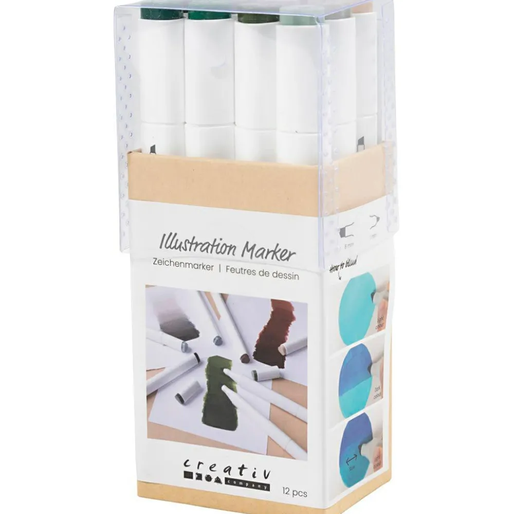 Creativ Company Twin Markers - Natur, 12 stk