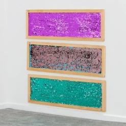 Online Vægpanel m. pailletter - Lilla/Guld, 1 stk