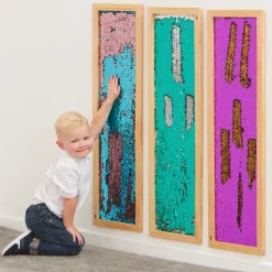 Online Vægpanel m. pailletter - Lilla/Guld, 1 stk